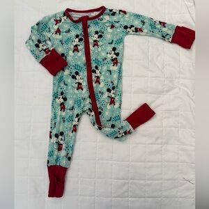 SOLD - little sleepies mickey wonderland bamboo pajamas 0-3 months